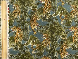 ヴィンテージシーチングプリントCreate Your Style「虎」グリーン