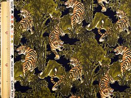 ヴィンテージシーチングプリントCreate Your Style「虎」ブラック