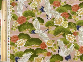 【現品限り特価】ヴィンテージシーチングプリントCreate Your Style「鶴」薄ピンク