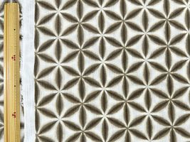 【現品限り特価】高島ちぢみプリント「麻の葉文様」カーキ