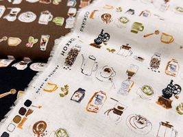 my piece of fabric 珈琲の60ローンプリント_拡大イメージ