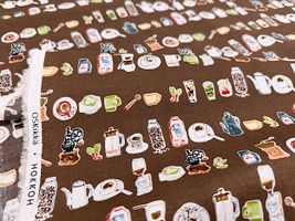 my piece of fabric 珈琲の60ローンプリント_拡大イメージ