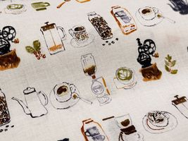 my piece of fabric 珈琲の60ローンプリントミルク