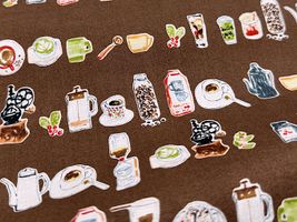 my piece of fabric 珈琲の60ローンプリントモカ