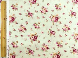 YUWA70マスターローンプリント「薔薇のブーケ」ペールグリーン