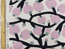 コットンこばやし綿麻キャンバスプリント「ざくろ」ピンク