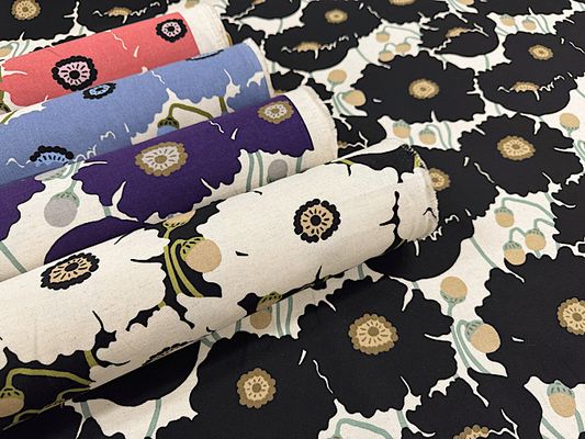 コットンこばやし綿麻キャンバスプリント「ポピー」