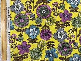 北欧調綿麻キャンバスプリント「Bloom」イエローグリーン