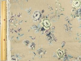 こうの早苗×YUWA ロイヤルソフトリネンプリント「bouquet」グリーン