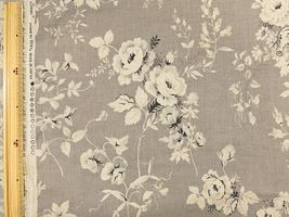 こうの早苗×YUWA ロイヤルソフトリネンプリント「bouquet」グレー