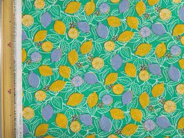 【現品限り特価】甘酸っぱいレモン60ローンプリントバスグリーン