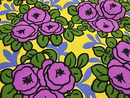 コットンこばやし コットンキャンバスプリント「ポタリーローズ」イエロー系