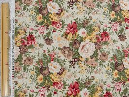 YUWA綿麻キャンバスプリント「アンティークローズ」イエローベージュ系