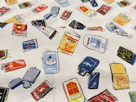 my piece of fabric 60ローンプリント「TOBACCO」オフ白