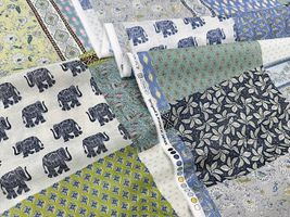 シルキーライクコットンプリント「パッチワーク」_拡大イメージ