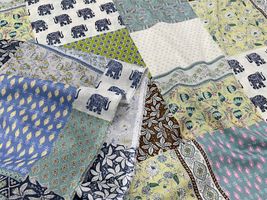 シルキーライクコットンプリント「パッチワーク」_拡大イメージ