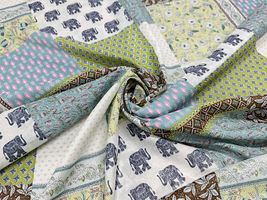 シルキーライクコットンプリント「パッチワーク」_拡大イメージ