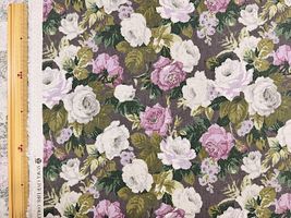 YUWA綿麻キャンバスプリント「Eleanor（エレノア）」ダークグレー地