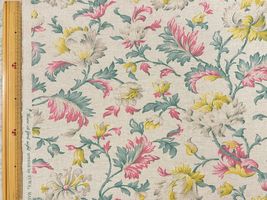 YUWA綿麻シーチングプリント「Nordic flower」生成地×黄花