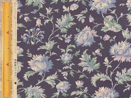 YUWA綿麻シーチングプリント「Nordic flower」ネイビー地