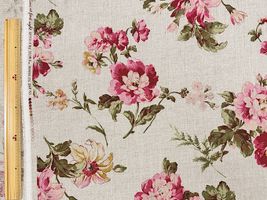 YUWAロイヤルソフトリネンプリント「Grandi fiori」ナチュラル