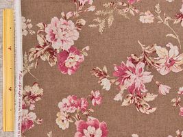 YUWAロイヤルソフトリネンプリント「Grandi fiori」モカ