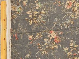 YUWAロイヤルソフトリネンプリント「Healing flowers」ダークグレー