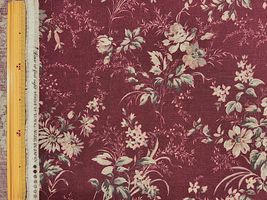 YUWAロイヤルソフトリネンプリント「Healing flowers」ボルドー