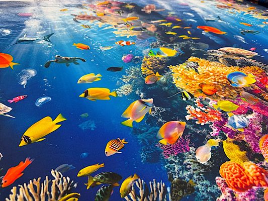 青い海のインクジェットシーチングプリント