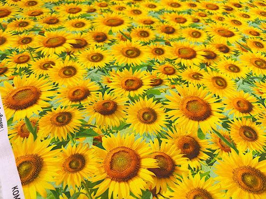 ひまわり畑のインクジェットシーチングプリント