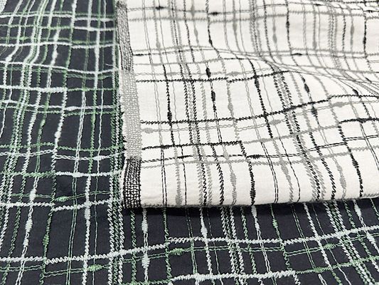 【現品限り特価】Exclusive Collection ゆらゆらチェックのコットンローンレース