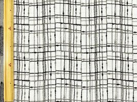 【現品限り特価】Exclusive Collection ゆらゆらチェックのコットンローンレースオフ白