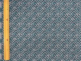 【現品限り特価】Exclusive Collection きらめくバイアス模様のコットンローンレースブルーグリーン系