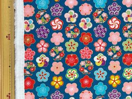 スケアープリント 金華物語「鶯と梅」ブルー