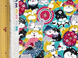 スケアープリント わんこだ和「ばんがさだワン」ターコイズ