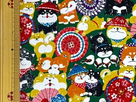 スケアープリント わんこだ和「ばんがさだワン」グリーン