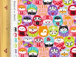 スケアープリント わんこだ和「だるまだワン」ピンク