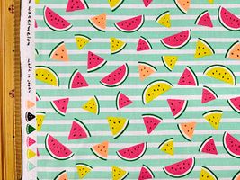 POPなネオンスイカのシーチングプリントグリーン