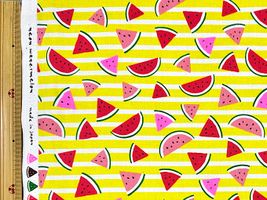 POPなネオンスイカのシーチングプリントイエロー