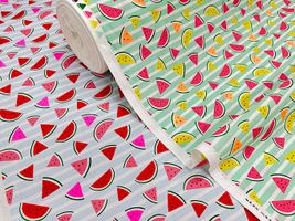 POPなネオンスイカのシーチングプリント_拡大イメージ