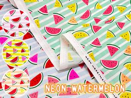 POPなネオンスイカのシーチングプリント_拡大イメージ