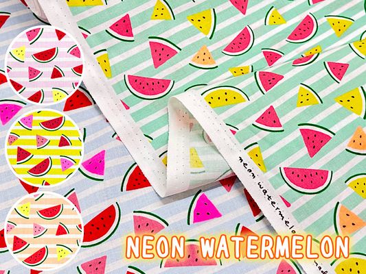 POPなネオンスイカのシーチングプリント