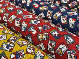 【期間限定特別価格】猫花札のコットンドビープリント_拡大イメージ