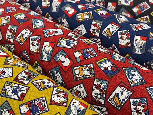 【期間限定特別価格】猫花札のコットンドビープリント