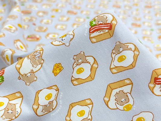 オックスプリント 「くまちゃんのふかふかパンベッド」