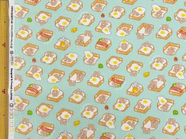 【期間限定特別価格】オックスプリント 「くまちゃんのふかふかパンベッド」ミント