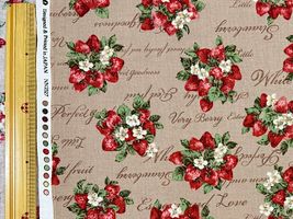 【現品限り特価】シーチングプリント un/no「クラシカルストロベリー」_拡大イメージ