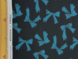 上品な大人リボンの60ローンプリントブラック地