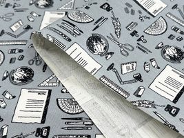 大塚屋オリジナルプリント「文具好きのためのオックスプリント」ラミネート_拡大イメージ
