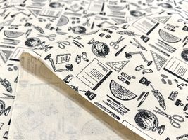 大塚屋オリジナルプリント「文具好きのためのオックスプリント」ラミネート_拡大イメージ